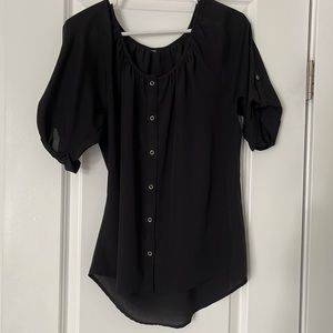 Lush black flowy dress shirt. Size: Medium